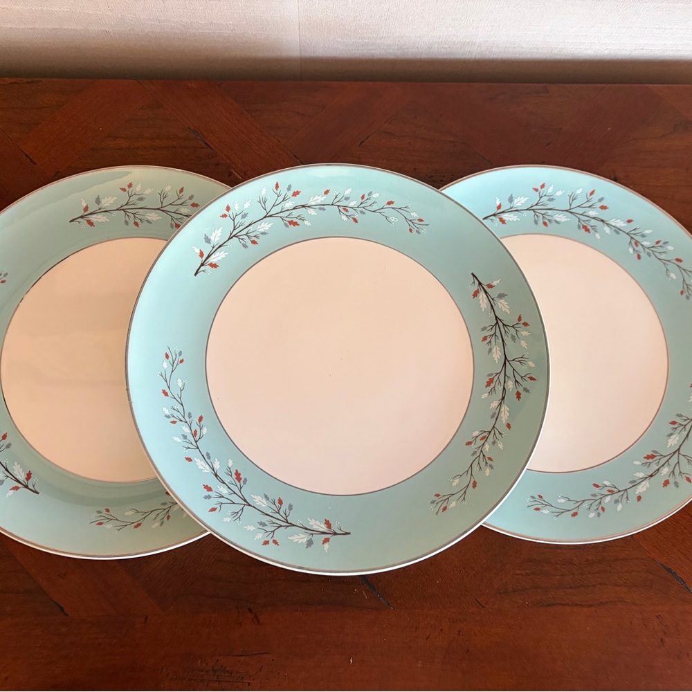 LYNNWOOD Century Service Co Platinum Trim Mid Century Dinner Plate 10", set of 3